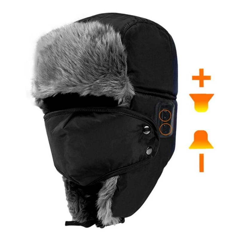 Зимняя Смарт Bluetooth шапка колпачок для наушников, динамик микрофон, утолщенный мех, Handfree гарнитура шапки-Бомберы, теплые лицо и ухо Открытый ветрозащитный