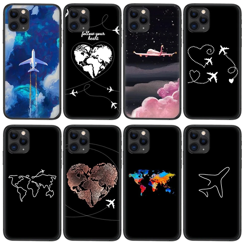 Чехол для телефона с картой мира Apple iPhone 5 5C защитный чехол надписью Just Go и модель