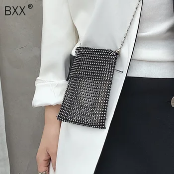 

[BXX] Chain RhinestoneCrossbody Bags For Women 2020 Spring Fashion Shoulder Messenger Bag Female Phone Handbags and Purses HK457