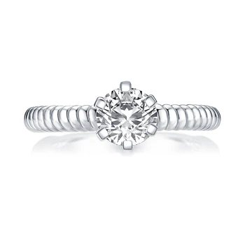 

925 Sterling Silver Wedding Ring Classic 1 Carat Solitaire Engagement Ring 6 Claws NSCD Ring for Women