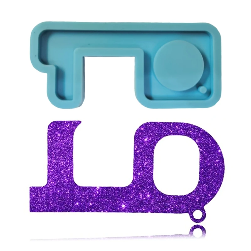 

DIY Hook Touch Keychain Door Opener Silicone Mould Crafts Necklace Jewelry Making Tools Crystal Epoxy Resin Mold