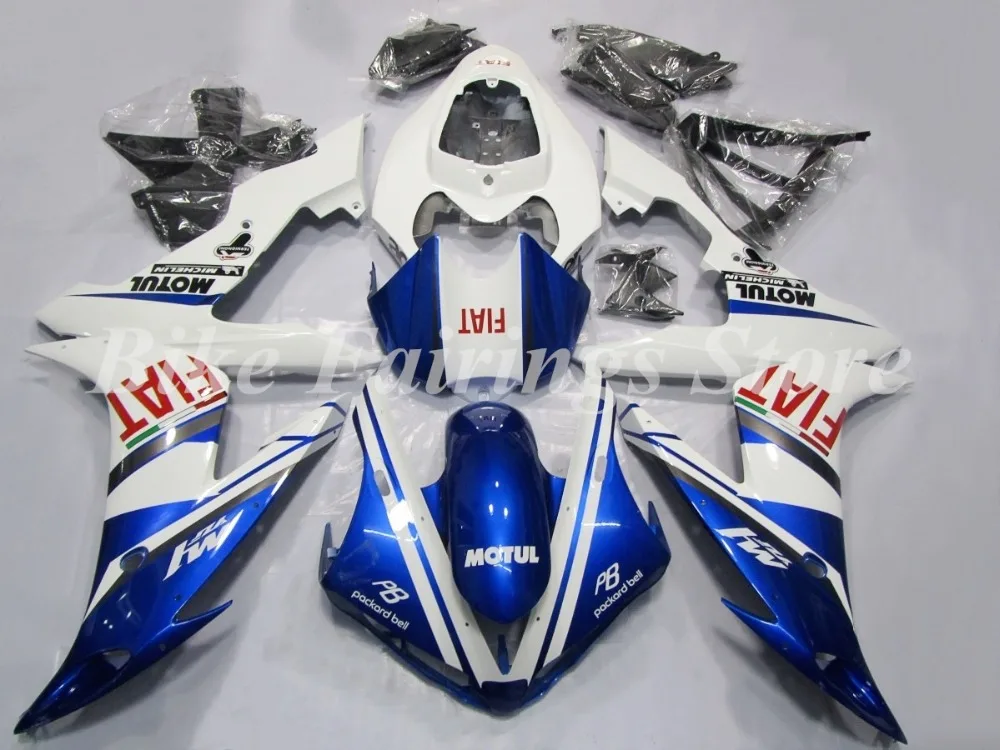High quality New Injection Mold ABS Motorcycle Fairing kit Fit For Yamaha YZF R1 2004 2005 2006 Custom Blue White