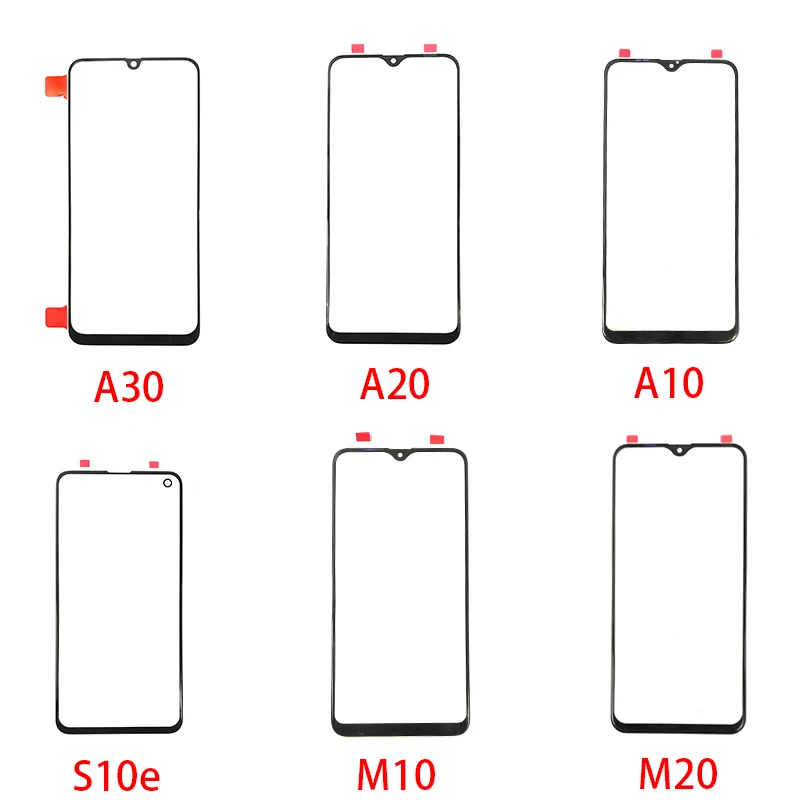 10 pcs/lot New LCD Front Outer Lens Front Outer Glass Lens Cover For Samsung A10 A20 A30 A40 A50 A60 A70 M10 M20 S10e