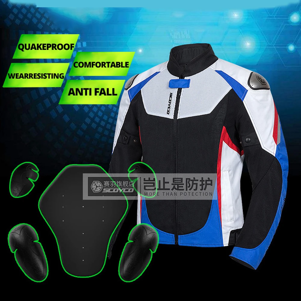 US $125.00 SCOYCO Motorcycle Jacket Men Summer Chaqueta Moto Jacket Protective Gear Reflective Motocross Jacket Motorcycle Protection Armor