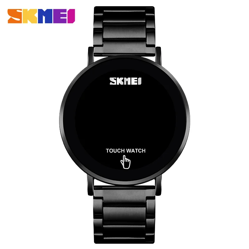 top rated men's watches SKMEI Fashion Men Digital Watch Male Touch Screen LED Light Display 3bar Waterproof Stainless Steel Strap montre homme 1550 Sports Watches for men Sports Watches
