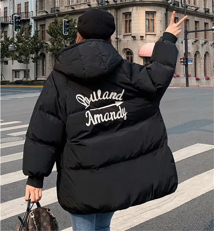 New fashion plus size winter parkas students coat down cotton jacket women hooded thicken Loose warm outerwear female G540