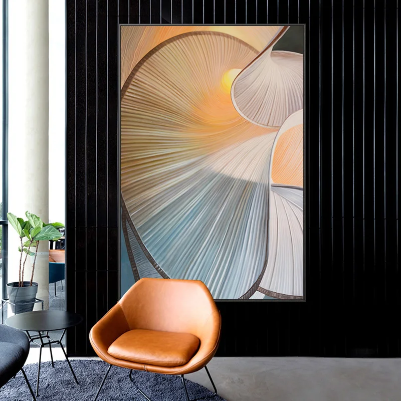 

Modern Abstract minimalist line orange blue warm Wall Poster Print Nordic Canvas Painting Art pictures Living Room Home Decor