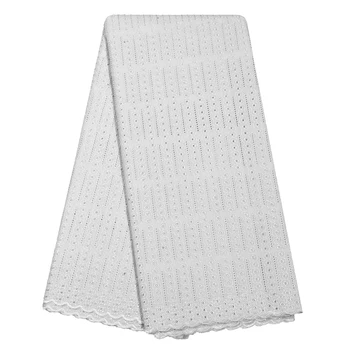 

Hot Sell White Swiss Voile Lace In Switzerland Polished Cotton Fabric Soft 5 Yards Solid Men Gown Party Women Dress Lace Fabric