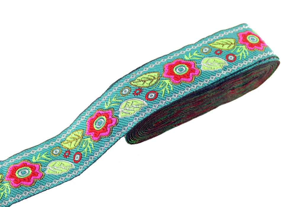 Дизайн 7 ярдов/партия ширина 4 см жаккард цветы лямки для кружевной ткани ручной работы хлопчатобумажная лента для одежды passepoil a coudre