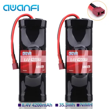 

AWANFI 8.4V 4200mAh NiMH Pack Battery 7Cell Hump with Deans Plug for 1/10 Scale RC Car Truck Boat Traxxas LOSI HPI Kyosho Tamiya
