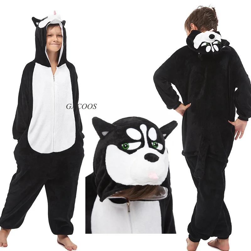 Фланелевая Пижама для мальчиков и девочек Kugurumi зимняя пижама в виде единорога