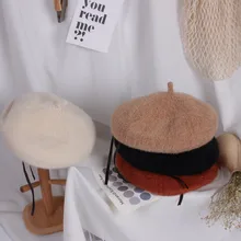 Модная осенне-зимняя детская шапка для девочки, шапки, однотонные повседневные милые шапки для новорожденных на открытом воздухе