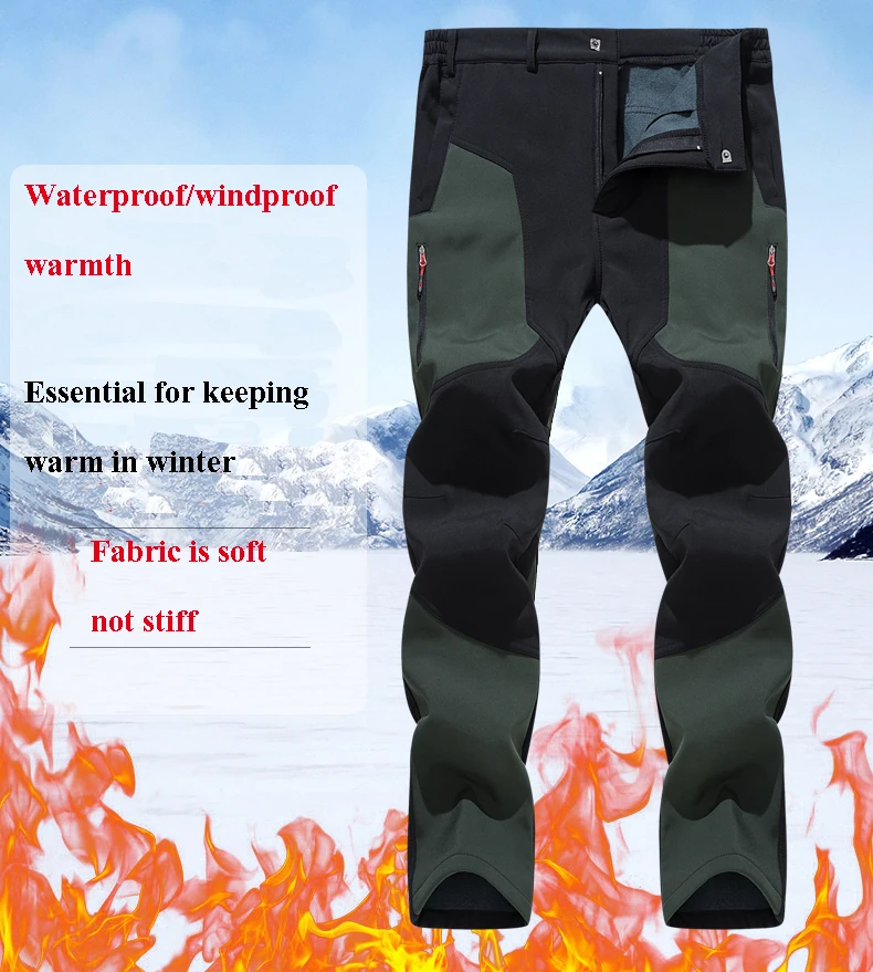 Description Picture 6 of itemNUONEKO-Men's Waterproof Thermal Trousers, Fleece Pants, Breathable, Warm, Outdoor, Hiking, Tourism, Camping, Trekking, Winter