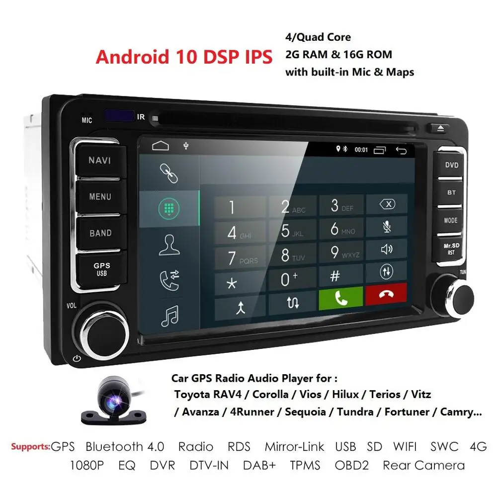 

DAB+Car Stereo Android 10 Sat Nav 4G WIFI Car Multimedia Player For TOYOTA COROLLA EX RAV4 VIOS VITZ HILUX Estima Tarago Sequoia