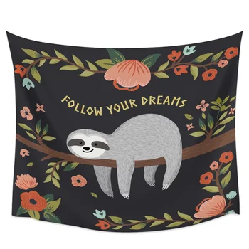 

Kawaii Sloth Flower Branch Cartoon Wall Decor Tapestries Wall Decor Bedspread Wall Art Tapestry Blanket Curtain Scarf Yoga Mat