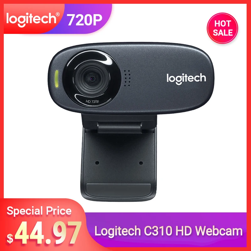 

Original Logitech C310 Webcam HD 720P tereo Computer PC Laptop Web Gaming Camera Built-in Microphone with 5MP Photos Auto Focus