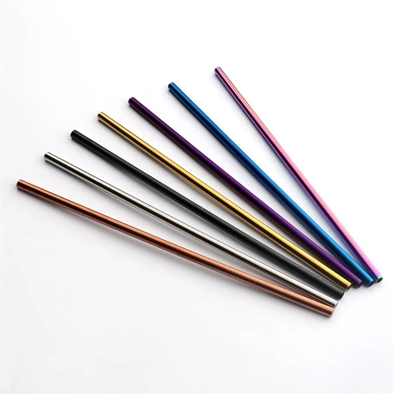 304 Stainless Steel Straw Creative Titanium Color Straw Gold Milk Tea Drinking Straw Metal Straw Wholesale