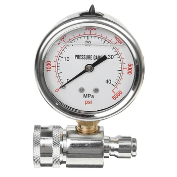 

6000PSI/40MPa Pressure Washer Pressure Gauge with 3/8in Quick Disconnet Fitting Thick Fiber Car Cleaning Cloth Washing