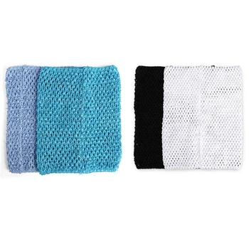 

4x Tube Top for Girl Child Tutu Dress Hook Material 9 inch Blue & 12 inch Black White