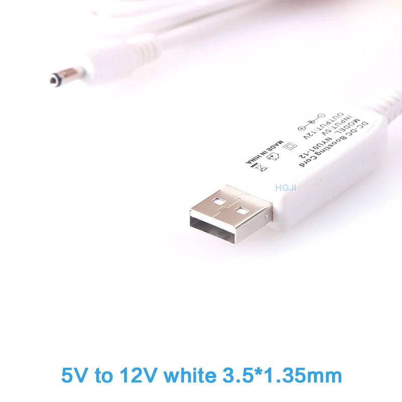 5V to 12V White USB кабель для увеличения мощности DC 5 В к DC 9 В/12 В Повышающий Модуль USB конвертер Кабель-адаптер Электрический усилитель линии питания - Цвет: 5V to 12V White