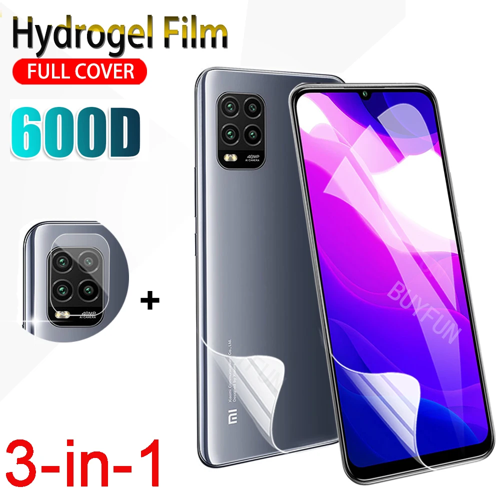 3-в-1 Гидрогелевая пленка для защиты экрана и объектива камеры Xiaomi 10 pro mi Lit 5G 9 9se 8 Lite