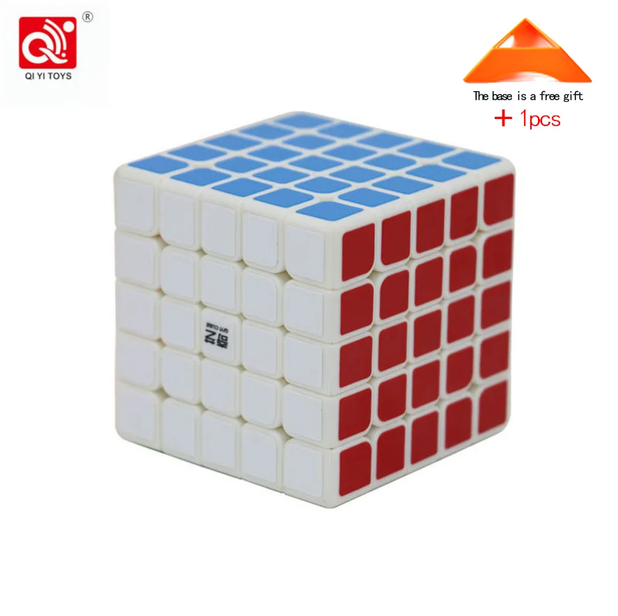 QIYI 5x5x5 магический скоростной кубик, наклейка, менее Профессиональный 5-слойный конкурс, кубики-головоломки, развивающие игрушки для детей - Цвет: 3