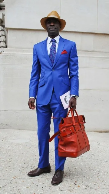 

Latest Coat Pant Designs Royal Blue Businiss Men Suits Slim Fit Skinny 2 Pieces Prom Tuxedos Casual Suits (Jacket+Pants)