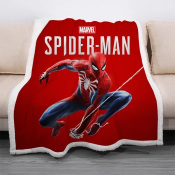 

Spiderman Soft Warm Coral Fleece Blanket Winter Sheet Bedspread The Avengers Sofa Throw Light Mechanical Wash Flannel Blankets