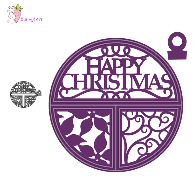 

Metal cutting dies happy Christmas circle 2019 Crafts Stencil For DIY Scrapbooking Paper/photo Cards Embossing Die
