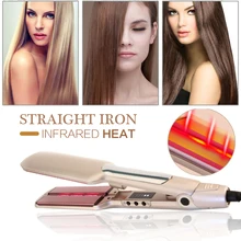 

Infrared Hair Straightener Negative Lon Flat Iron Electric Ceramic Crimping Hair Iron 2 In 1 Straightening and Curling Irons