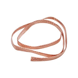 Câble plat en cuivre pur de 1m 11mm, haute flexibilité, fil de plomb de terre, tresse en cuivre nu 