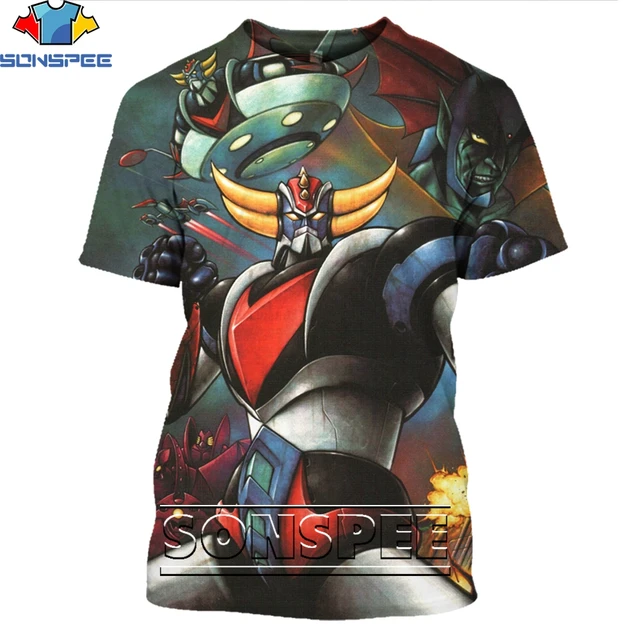 SONSPEE 3D Print Men Women Goldorak T-shirts Casual Streetwear Harajuku Hip Hop Short Sleeve Vintage Anime Tees Tops Shirt Style 13
