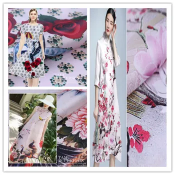 

Digital printing woth satin silk fabric PengPeng of mulberry silk umbrella skirt dress fabrics