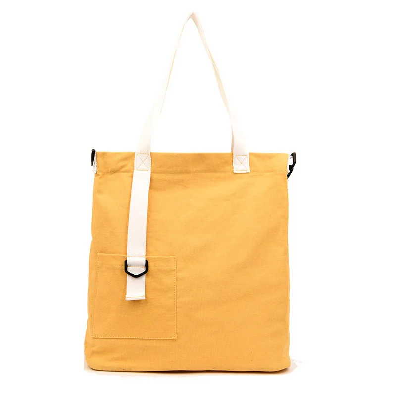 

Ougger Big Women's Shoulder Bags Handbags Summer Yellow Canvas Latest Model Korean Style Tote Bag with Zipper for School