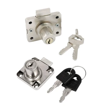 

uxcell 1/2pcs Drawer Cabinet Lock 18mm Diameter 22/32mm Length Cylinder Desk Lock Keyed Different Bright Surface