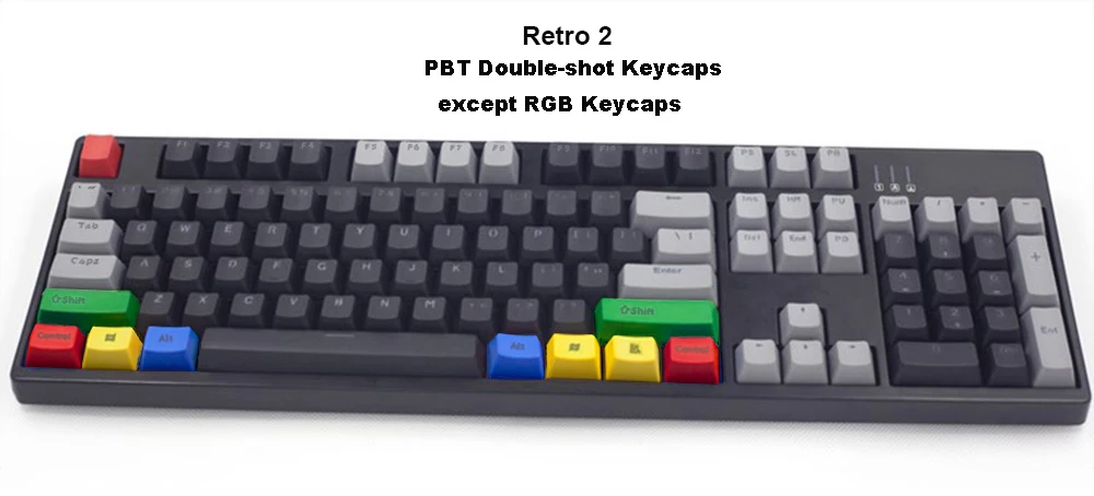 PBT 104-key Ретро колпачки для ключей винтажные колпачки для ключей Dolch RGB Keycaps Double-shot Top Shine-Сквозные переключатели Cherry MX механическая клавиатура