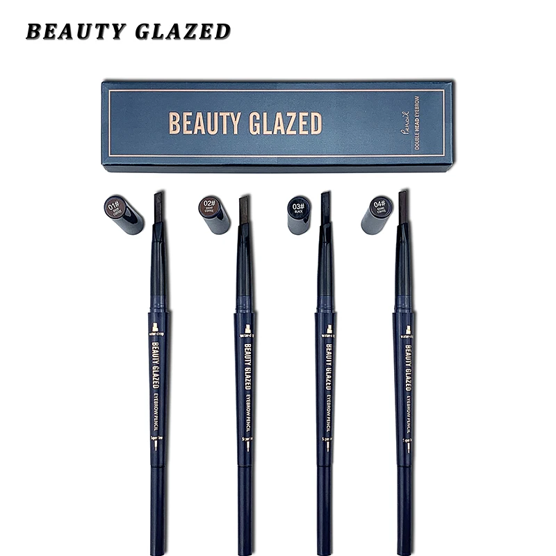 Aush Beauty Glazed 4 Color Natural Long Lasting Not Blooming Eyebrow Pencil Waterproof Sweatproof No Fading Eyebrow Pen