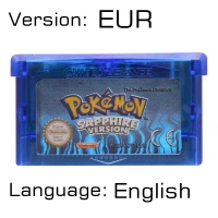 Sapphire Version EUR 32 бит видеоигры картридж Консоли Карты для nintendo GBA Pokeon изумруд FireRed листовой зеленый рубиновый Сапфир с блестящей этикеткой - Цвет: Sapphire Version EUR