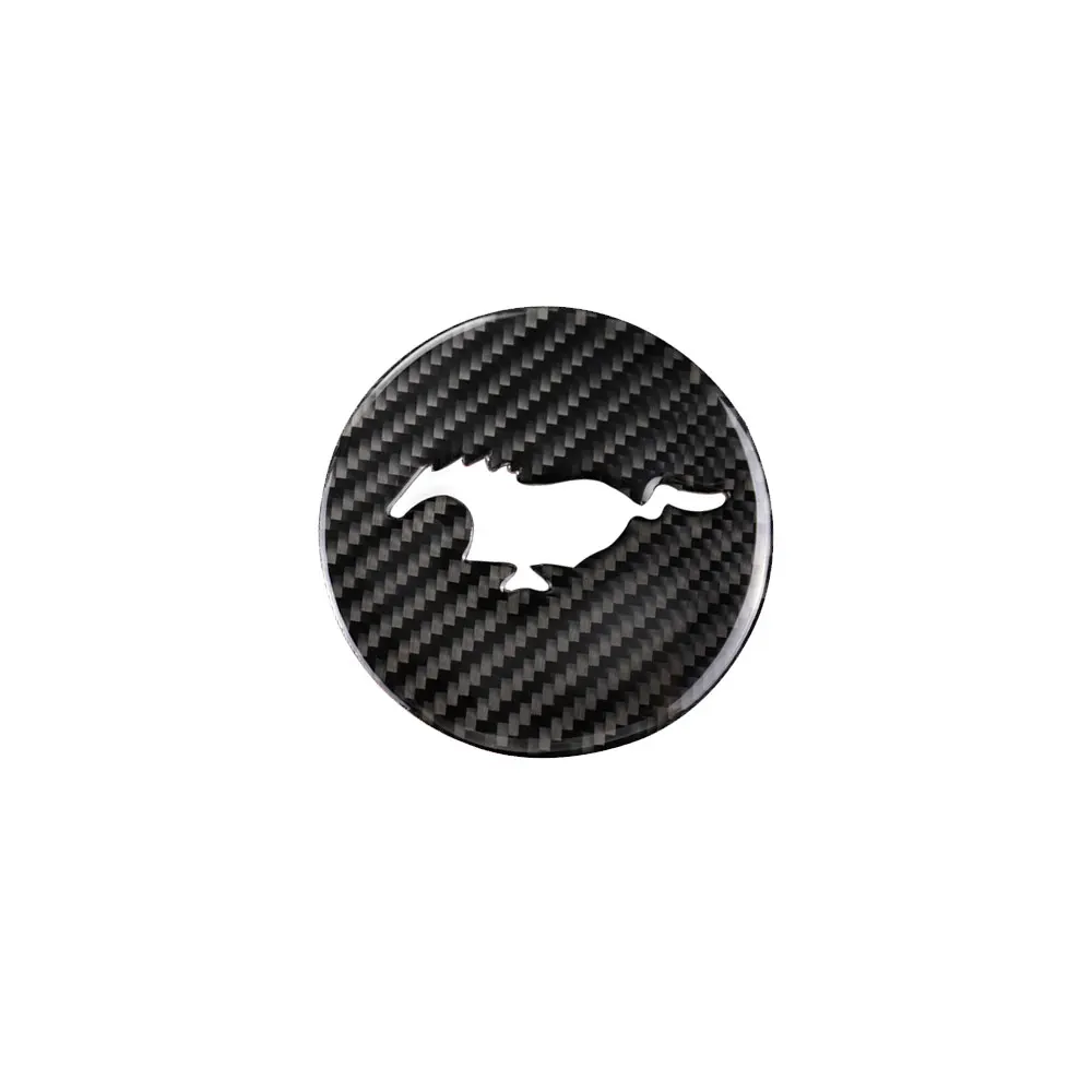 center sticker Эмблема на руль из настоящего углеродного волокна для Ford Mustang, автомобильные наклейки, автомобильный Стайлинг,,, автомобильные аксессуары для интерьера - Название цвета: center sticker