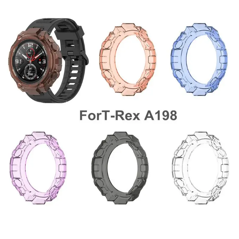 

For A mazfit T-Rex Watch Case For Hua mi A mazfit T-REX Soft TPU Protective Cover Shell Bumper Frame Protector Bracelet Accessor