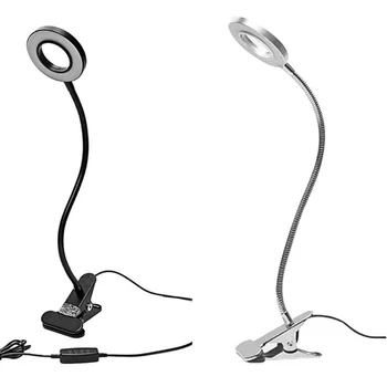 

LED Portable Clip Table Lamp USB Rechargeable Dimming Desk Light Perfect for Night Eyebrow Tattoo Nail Art Beauty Kids Reading