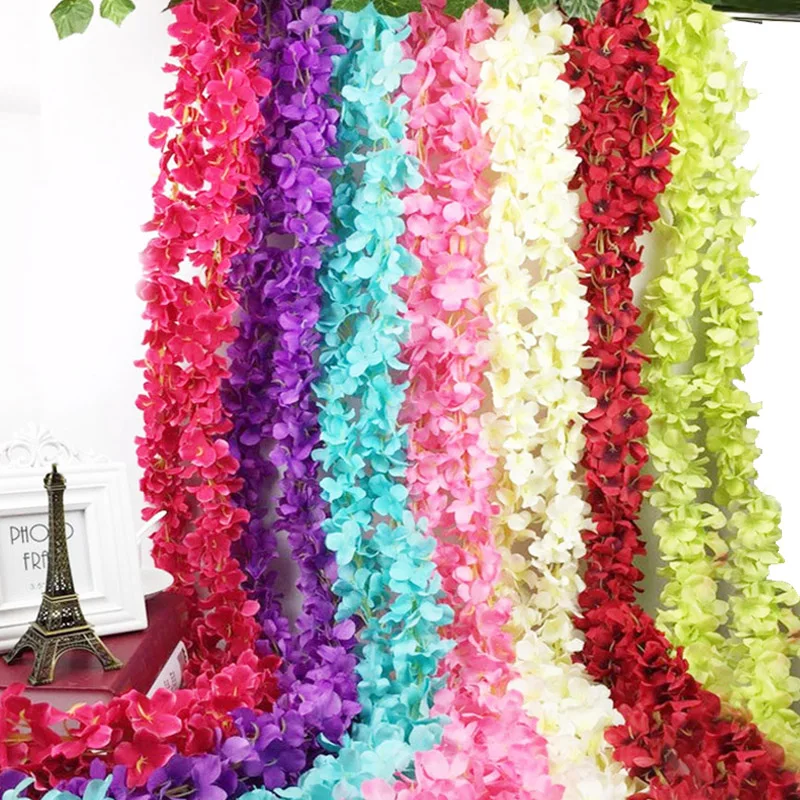 

2m Home Fashion Artificial Hydrangea Party Romantic Wedding Decorative Garlands of Artificial Flowers Wisteria V1820