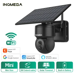 Inqmega tuya câmera wi fi equipado com painel solar 1080p hd monitoramento de segurança ao ar livre pir detecção vida inteligente monitor casa