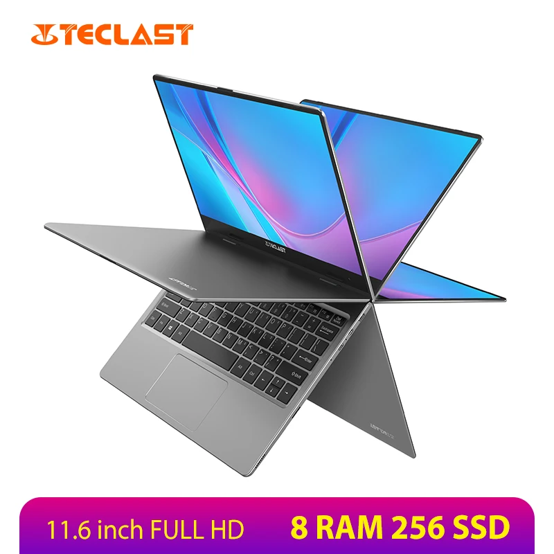 Ноутбук Teclast F5R 11,6 ''ips 1920*1080 Windows 10 OS четырехъядерный 8 Гб ram 256 ГБ SSD вращение на 360 ° type-C Быстрая зарядка ноутбука