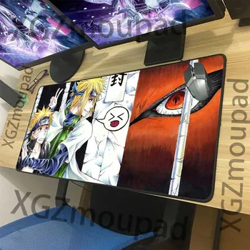 

XGZ Large Mouse Pad Black Exquisite Lock Edge Classic Anime Naruto Kurama Computer Desk Mat Rubber Non-slip for Lol Csgo Gamer