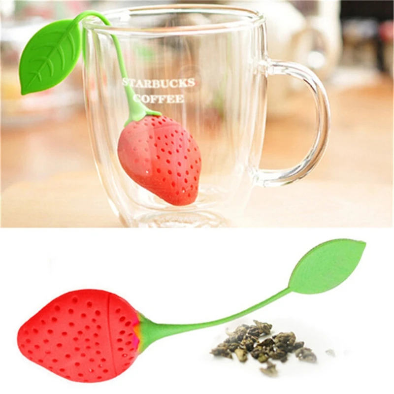 

Loose Leaf Tea Infuser Strawberry Mug Cover Teabag Brew Cup