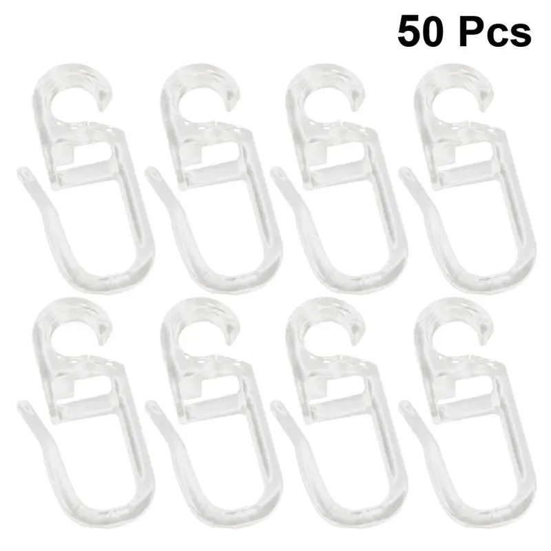 50pcs Bed Curtain Special Hook Accessories Curtain Hanging Ring Curtain Roll Universal Curtain Sliding Curtain Hooks for Home afbeelding