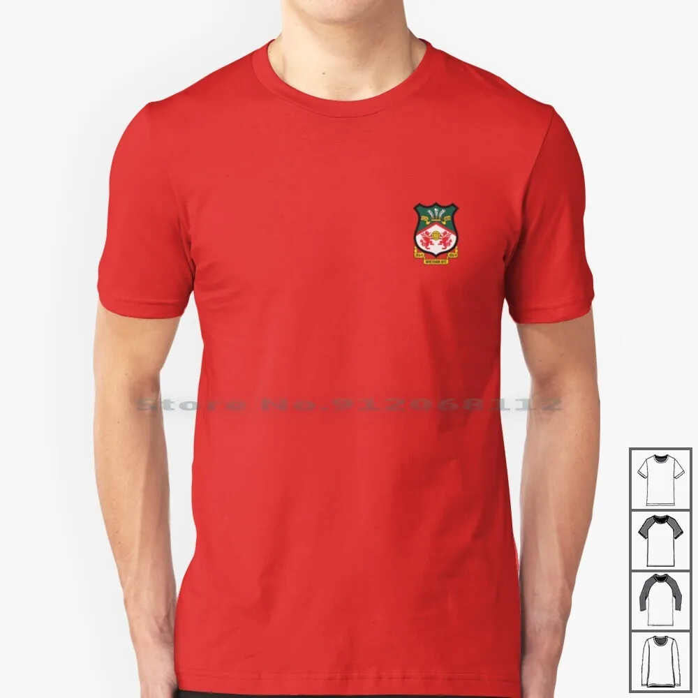 Футболка с логотипом Wrexham Afc 100% хлопок Логотип Футбольной Команды Footy Swans Уэльский