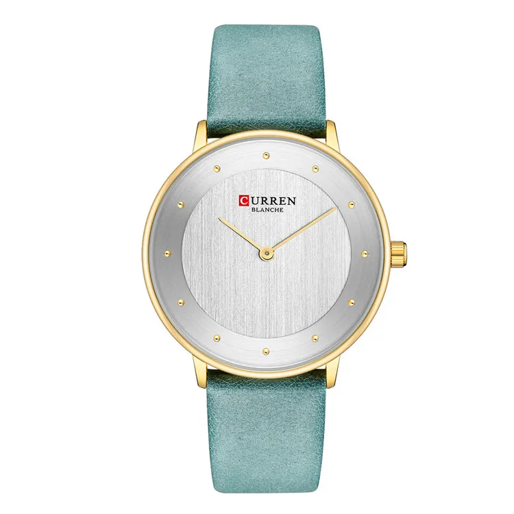 Женские часы Relojes Para Mujer CURREN женские часы Роскошные Кварцевые часы с красным кожаным ремешком наручные часы повседневные женские часы 9033 - Цвет: sky blue