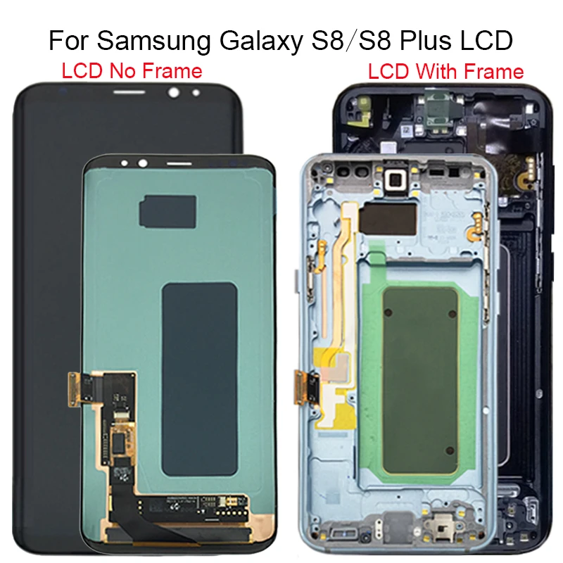 Продажа Для SAMSUNG S8 font b lcd b font G950 G950F Замена для SAMSUNG Galaxy S8 Plus font b lcd b font G955 font b lcd b font дисплей кодирующий преобразователь сенсорного экрана в сборе